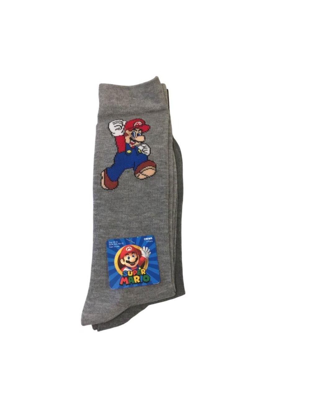 Super Mario Mushroom GET A LIFE Men's Socks Size 10-13 Set of 2